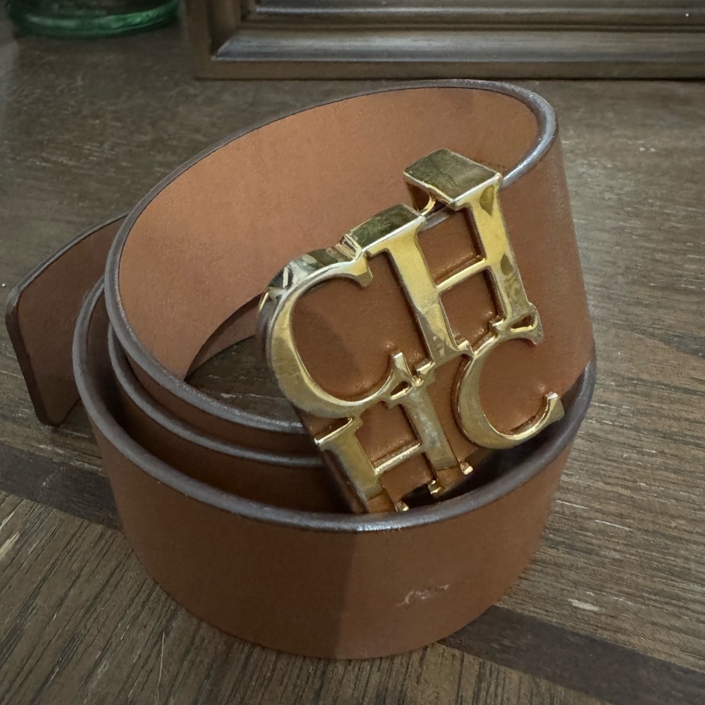 Carolina Herrera Red Leather CHHC Belt